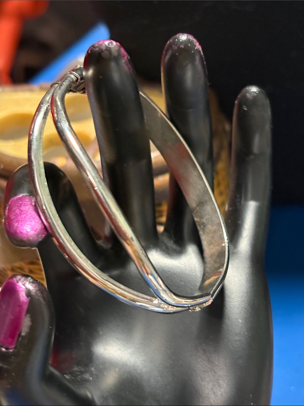 Sterling Silver Double-Band Hoop Earrings - Silver